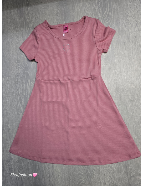 Meisjes jurk roze hart