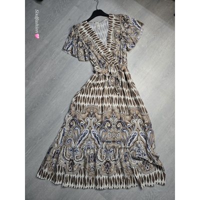 Dames jurk print blauw