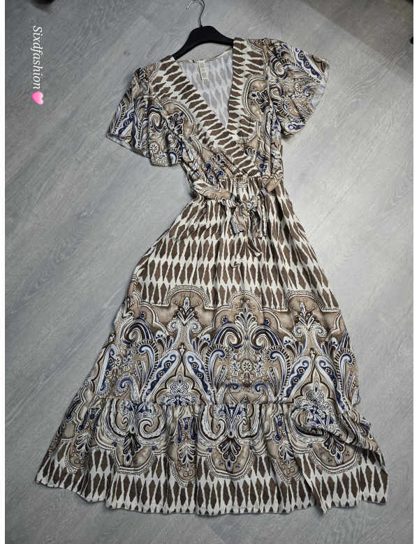 Dames jurk print blauw