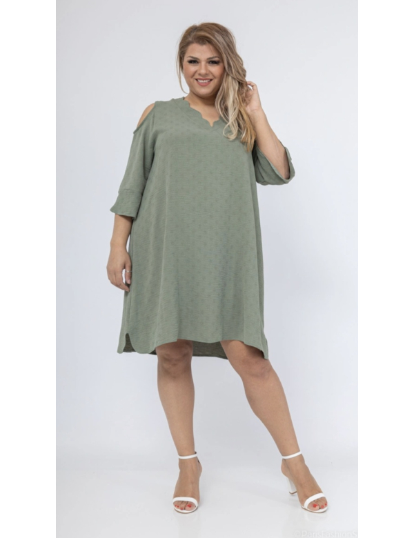 Dames plussize tuniek groen Dames plussize tuniek groen